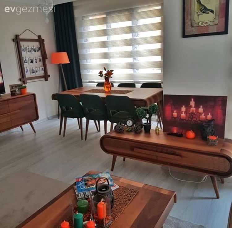 Enerjik ve sıcak renkler, neşeli bir salon: Burcu hanımın salonu..