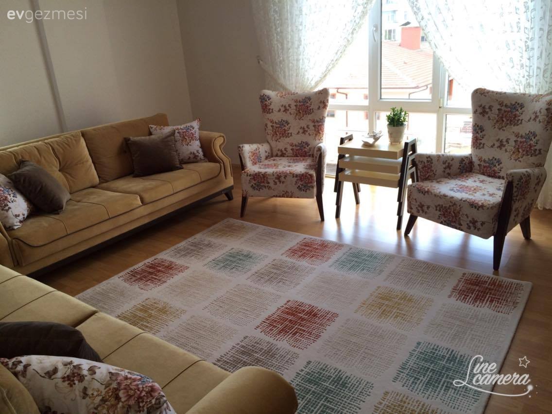 Berjer, Halı, Oturma Odası, Sarı