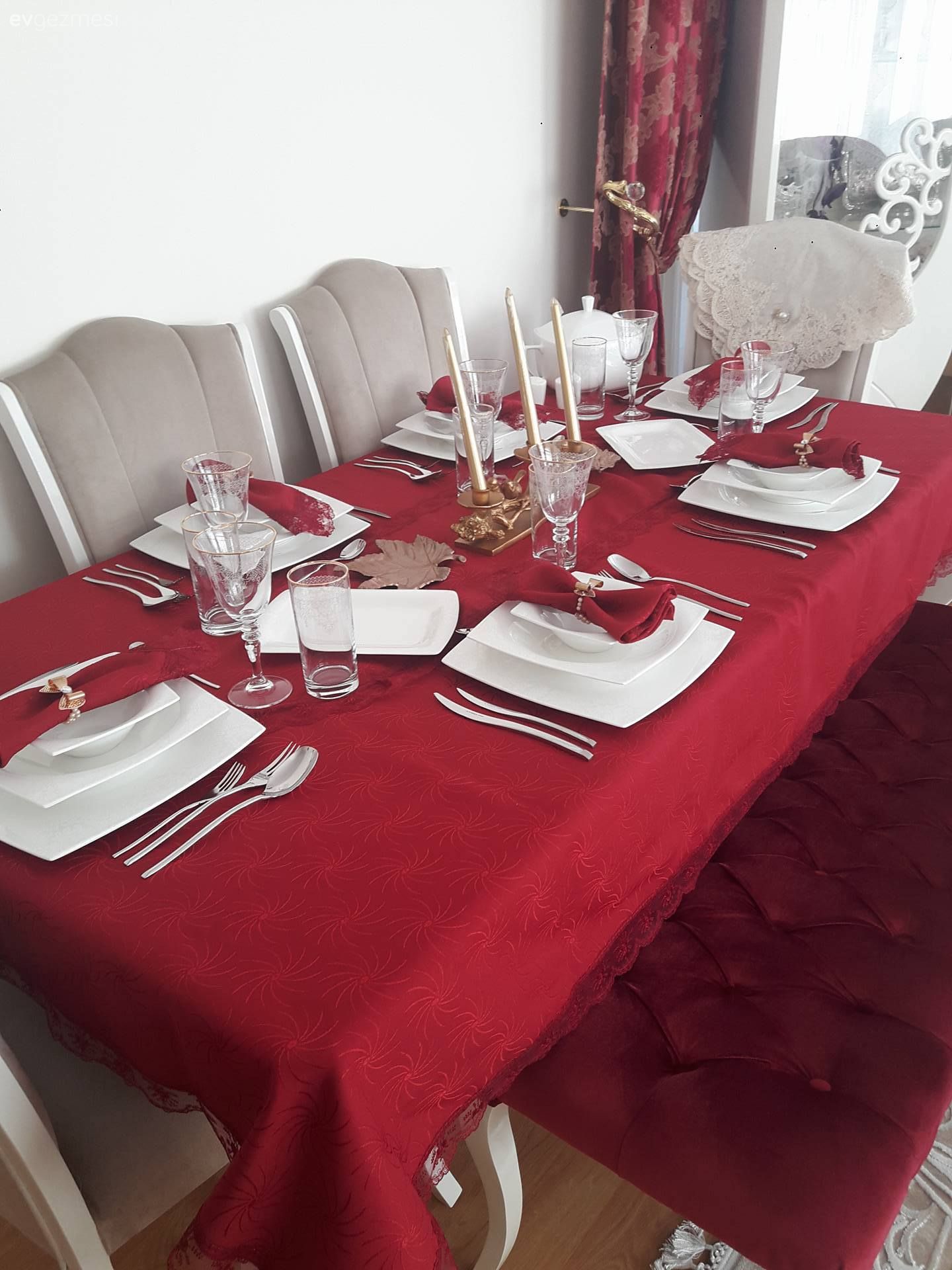 Sunum, Salon, Kırmızı, Yemek Odası