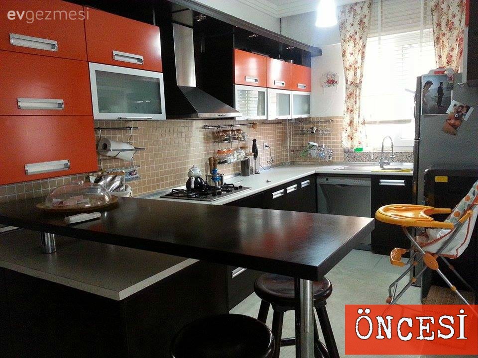 Mutfak tadilat, Öncesi / Sonrası, Yapışkanlı folyo