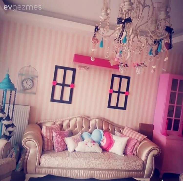 Duvar dekorasyonu, Pembe, Salon, Kırlent