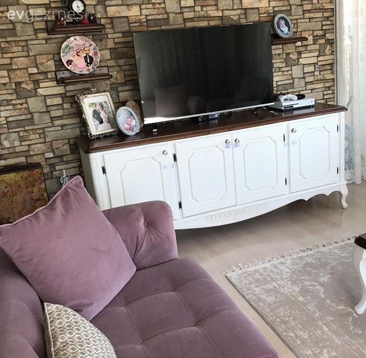 Country, Duvar kağıdı, Konsol, Salon, Taş duvar, Tv ünitesi