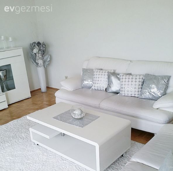 Beyaz, Gri, Gümüş, Salon, Sehpa