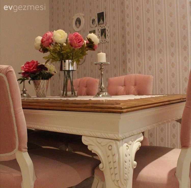 Çiçekler, Country, Pembe, Salon, Yemek Odası