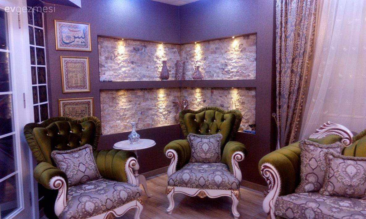Led aydınlatma, Duvar Nişleri, Salon, Yeşil