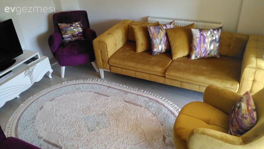 Berjer, Halı, Oturma Odası, Sarı