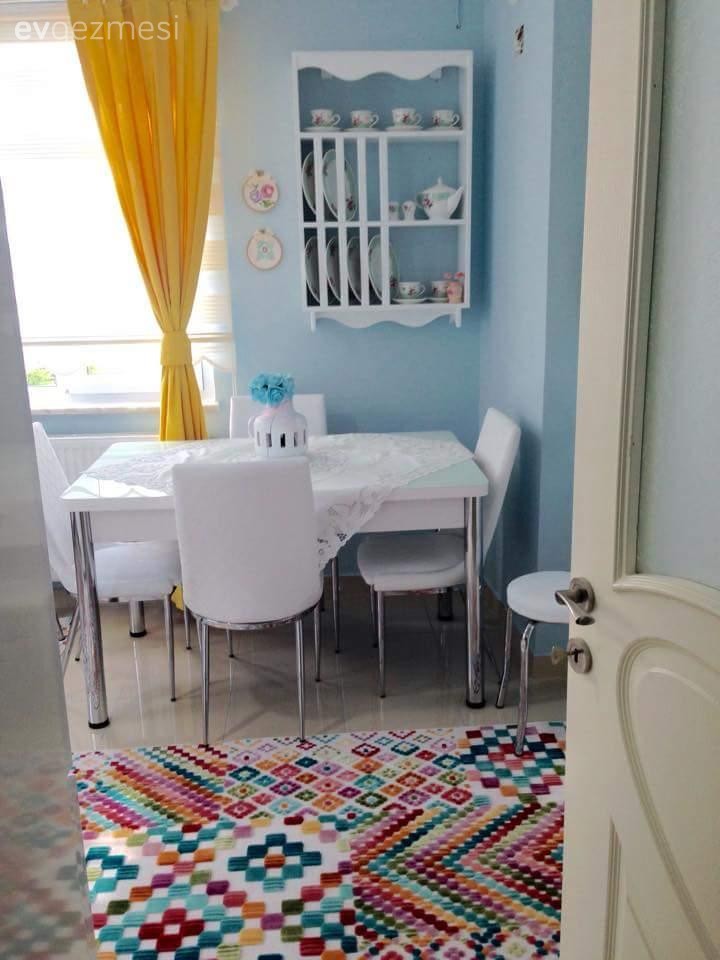 Beyaz mutfak, Fon perde, Mutfak, Sarı, Perde