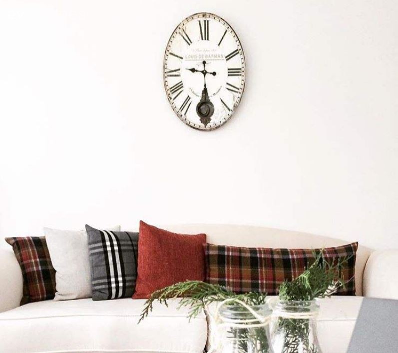 Bordo, Kırmızı, Duvar saati, Salon, Kırlent