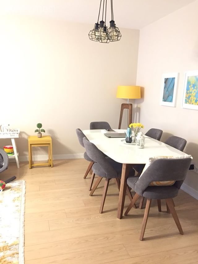 Salon, Yemek Odası, Lambader, Sarı, Gri