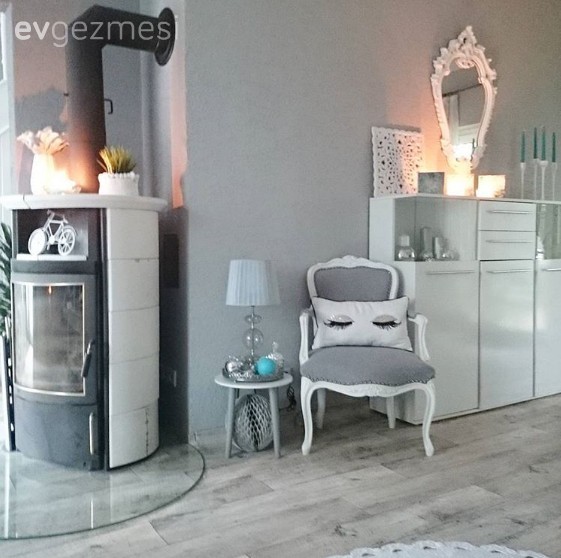 Derya hanımın grinin etkisinde İskandinav stil evi..