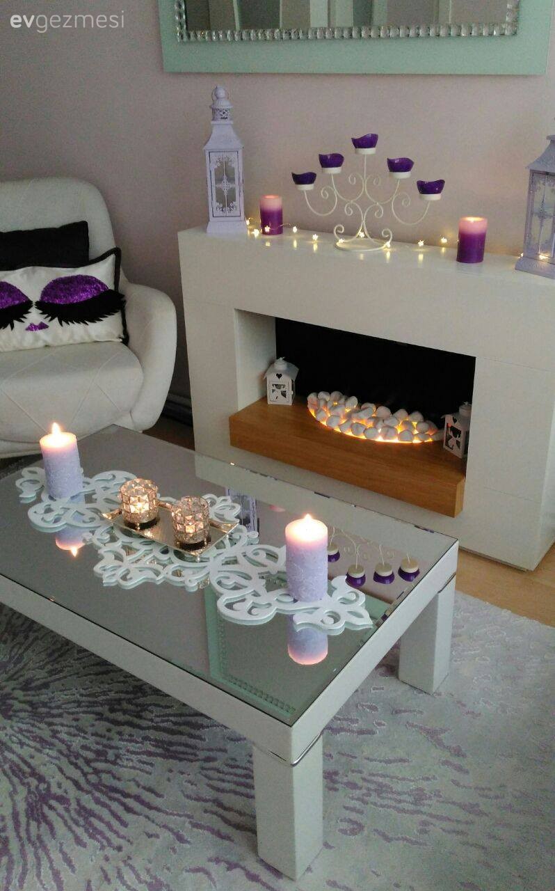 Morun sofistike etkisinin hakimiyetinde.. Dilek hanımın uyumlu dekoru.