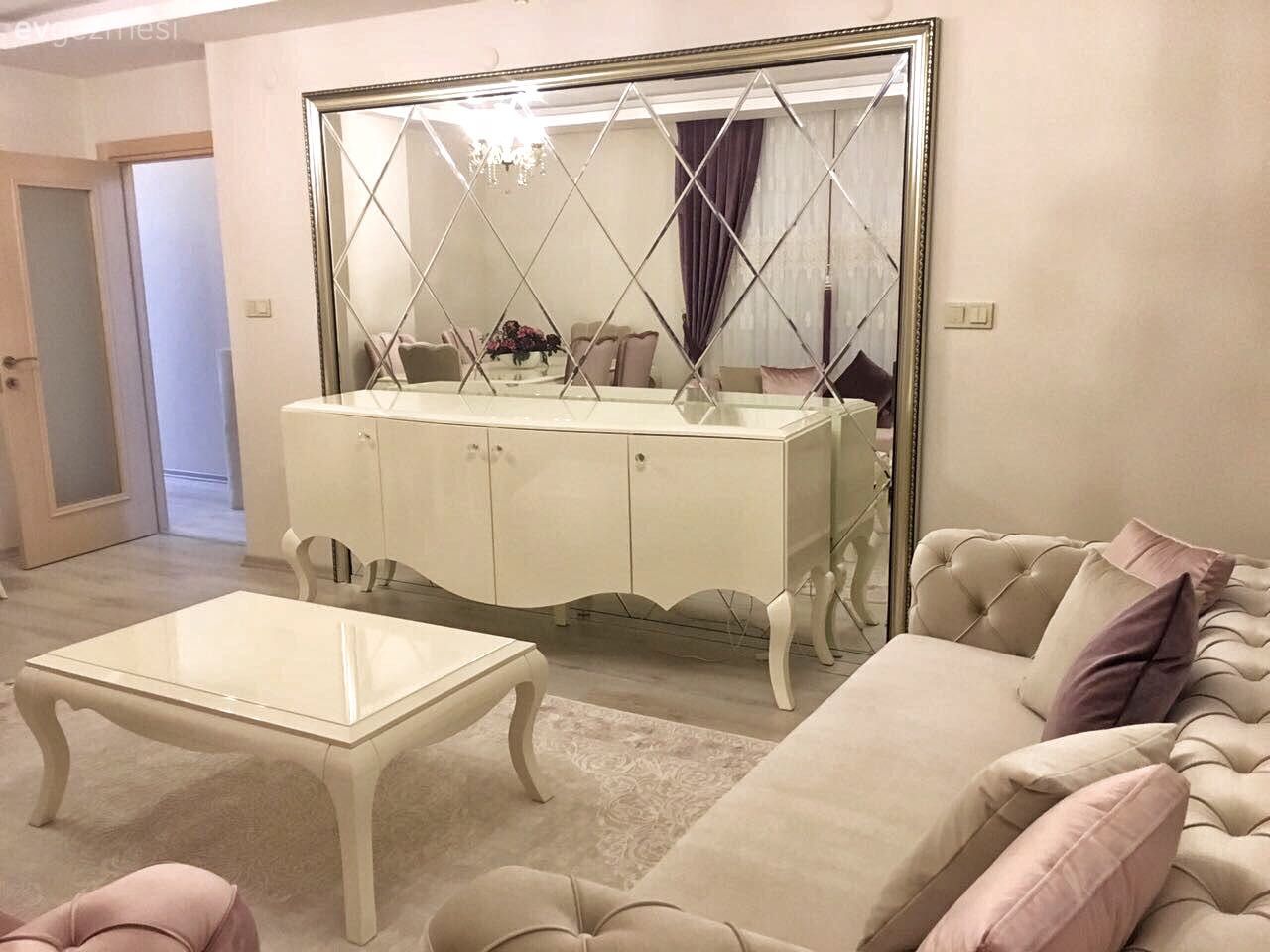 Ayna, Halı, Konsol, Krem, Orta sehpa, Salon