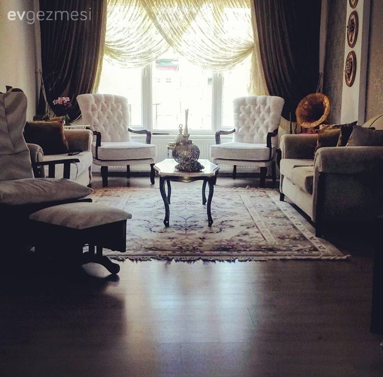 Berjer, Fon perde, Halı, Salon, Perde