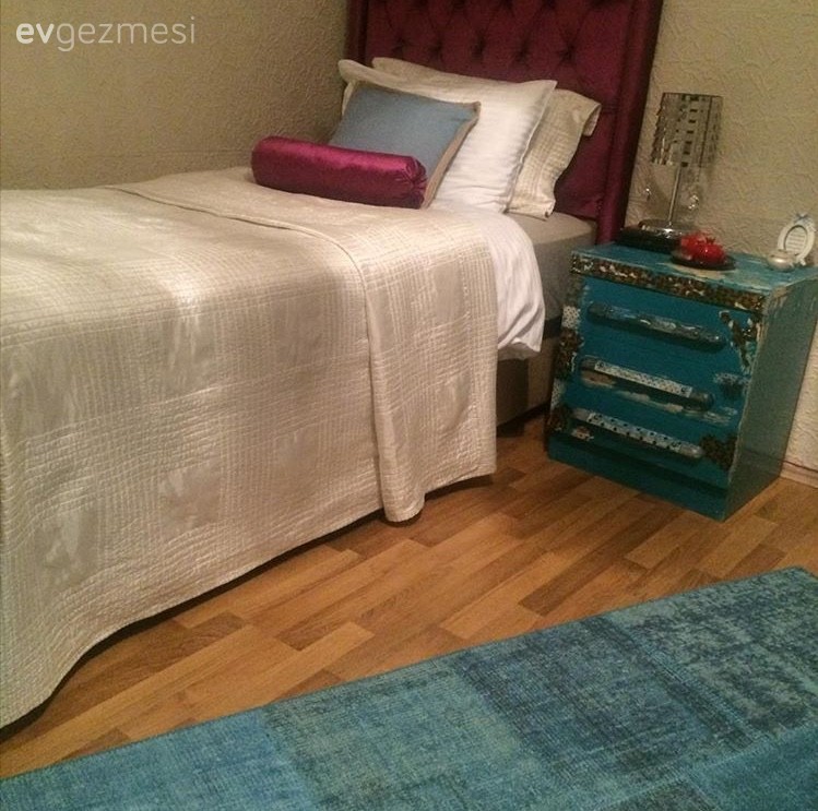 Halı, Mavi, Mobilya boyama, Yatak Odası
