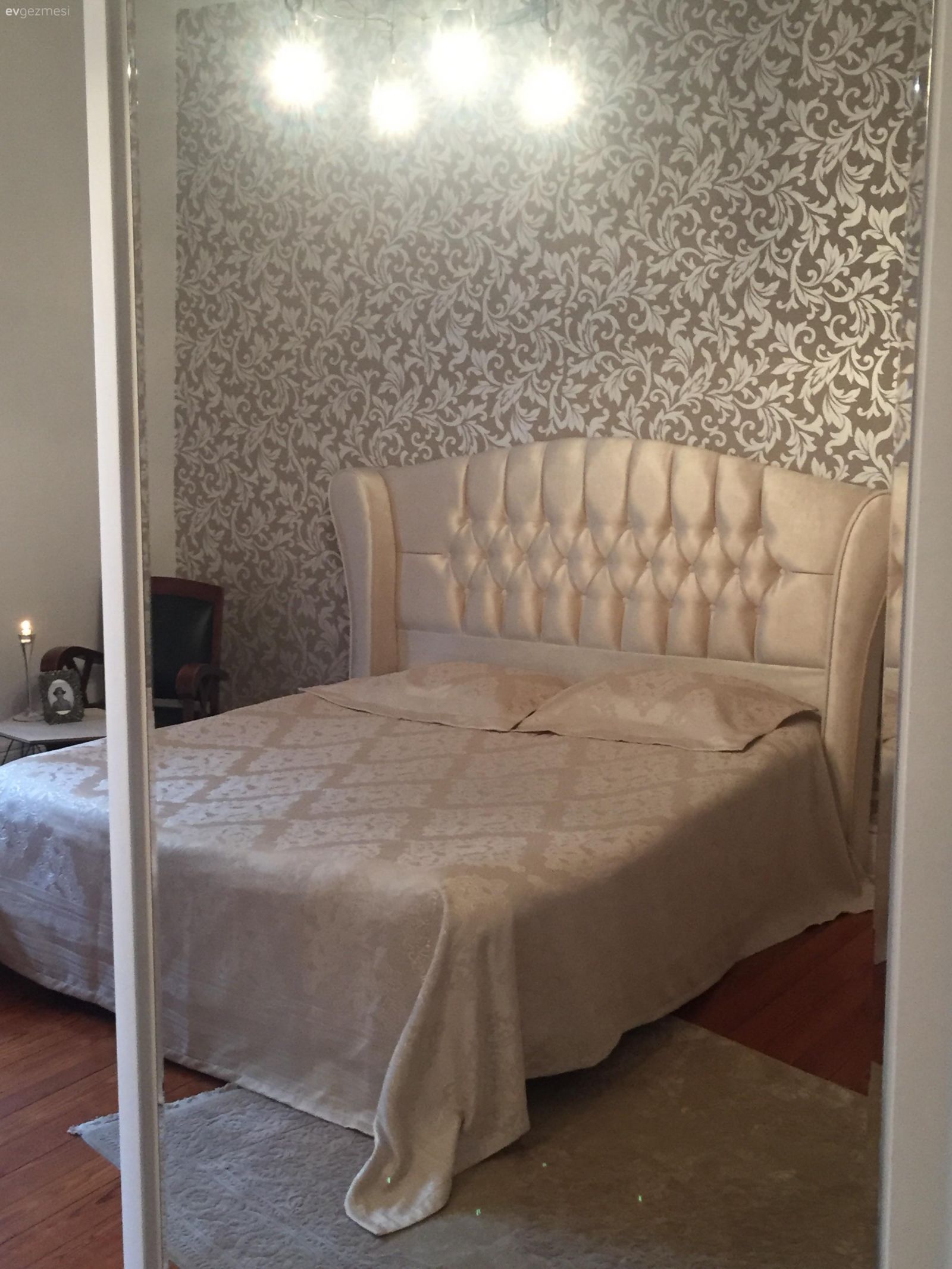 Yatak Odası, Avize, Yatak örtüsü, Krem