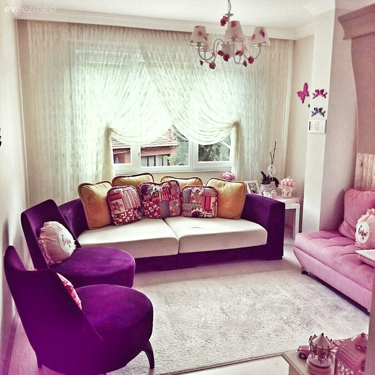 Berjer, Halı, Oturma Odası, Pembe