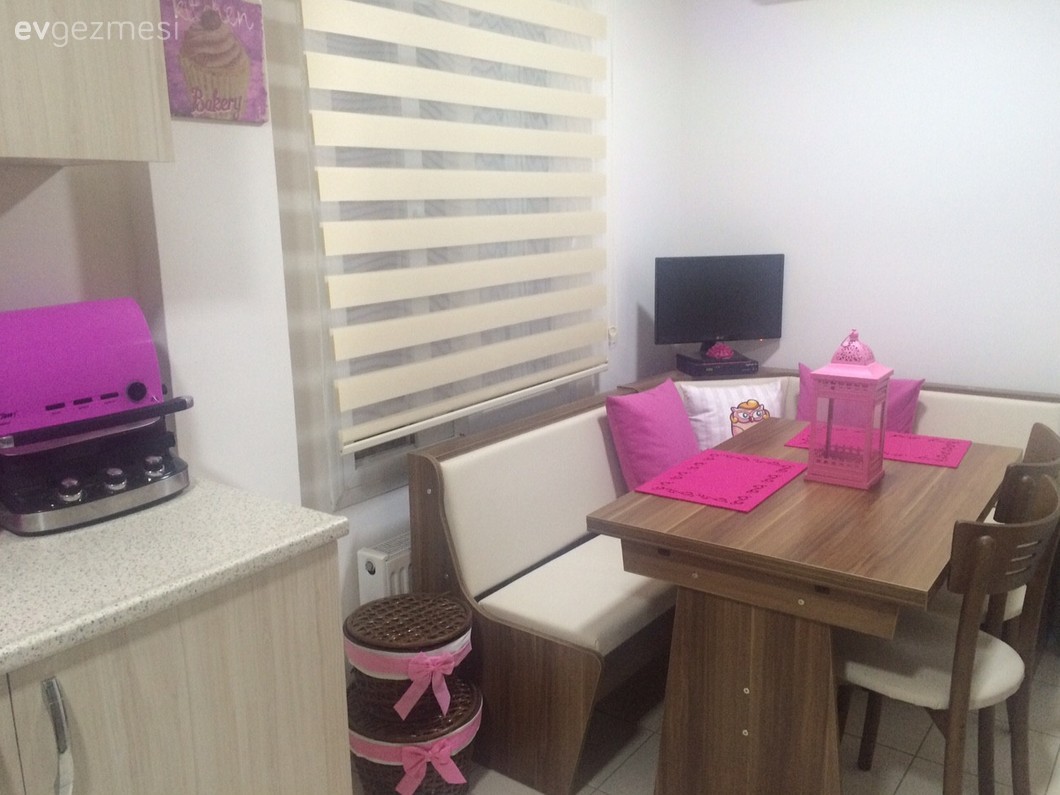 Ahşap Mobilya, Mutfak, Pembe