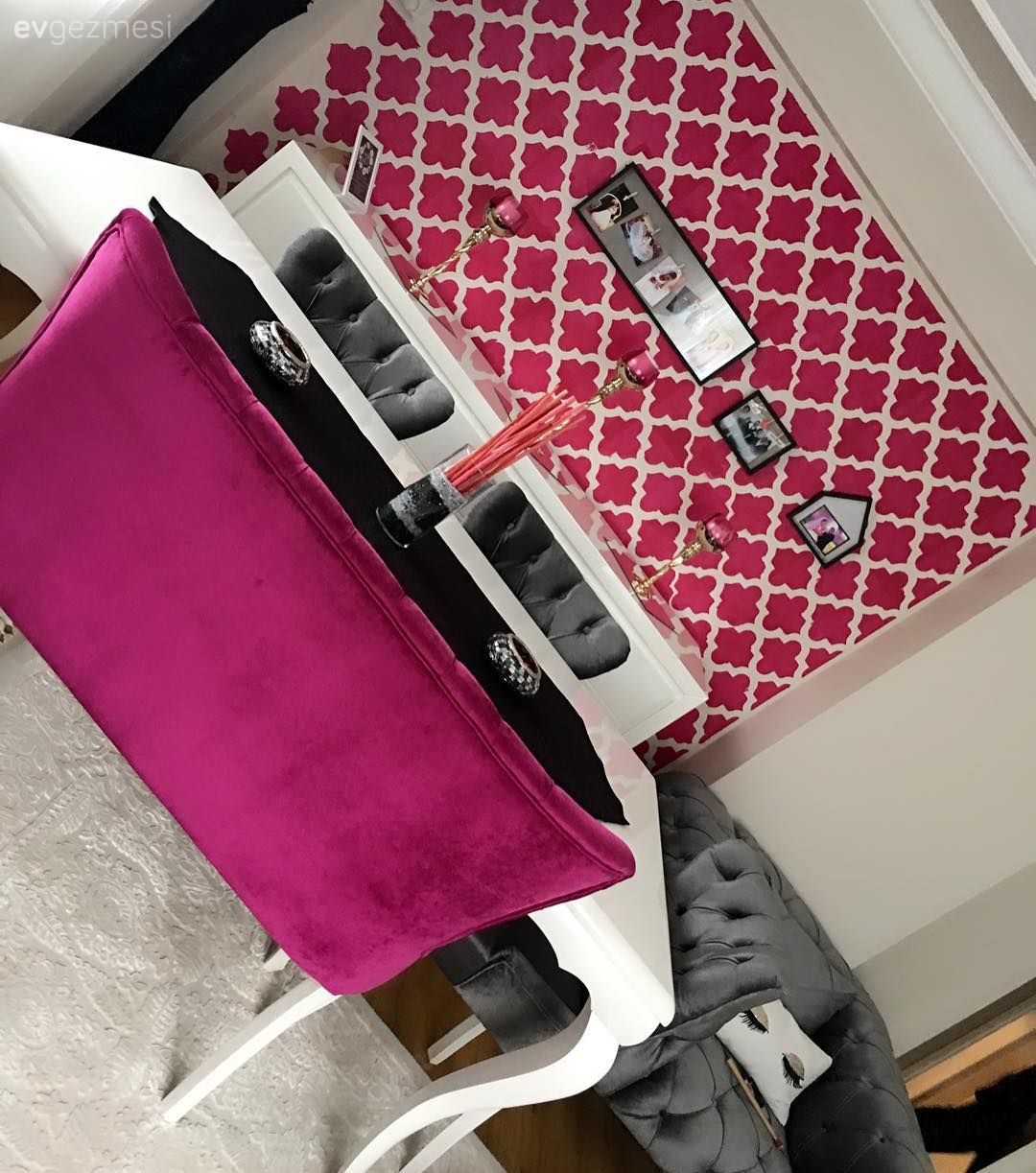 Geometrik çizgiler, modern ve şık bir dekor. Süheyla hanımın evi..