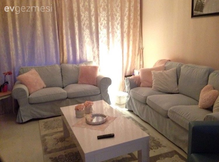 Ektorp, Ikea, Mavi, Pembe, Salon