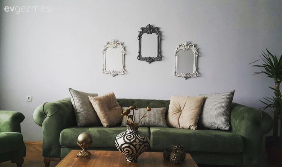 Ahşap Mobilya, Duvar dekorasyonu, Salon, Sehpa, Yeşil, Kırlent