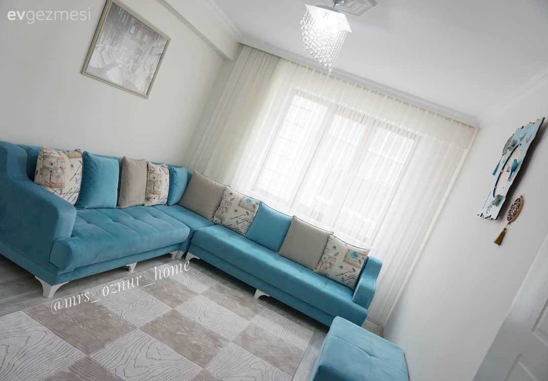 Oturma Odası, Mavi, Köşe koltuk, Halı