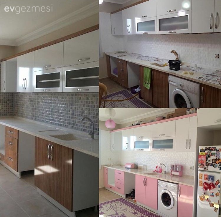 Kendin Yap, Mobilya boyama, Öncesi / Sonrası, Yapışkanlı folyo