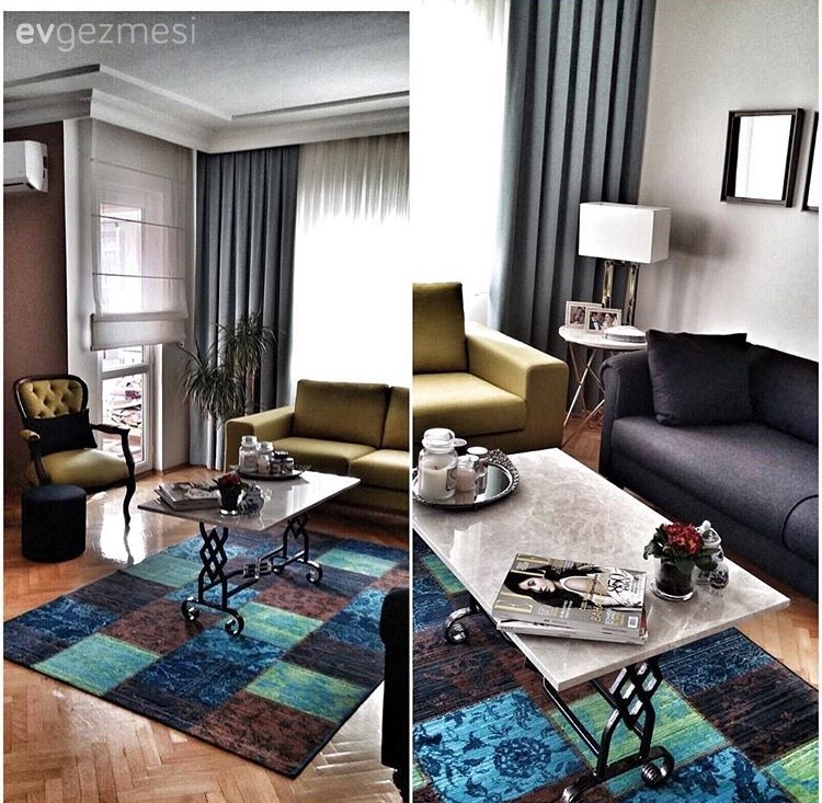 Dilek hanımın eklektik bir havaya sahip, zevkli evi..