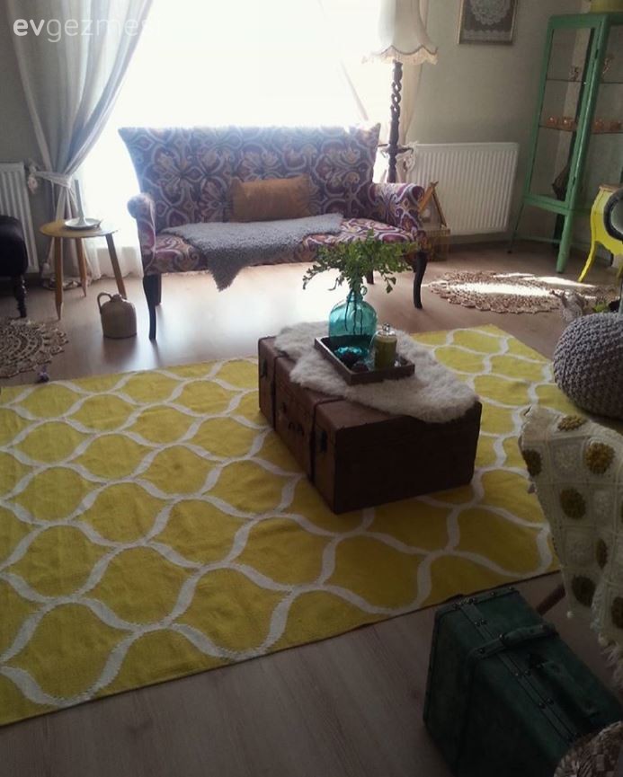 Halı, Salon, Sarı, Sehpa