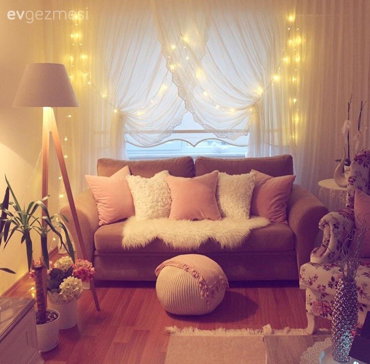 Led peri ışıklarla evlere romantik bir hava katmak için 10 fikir..