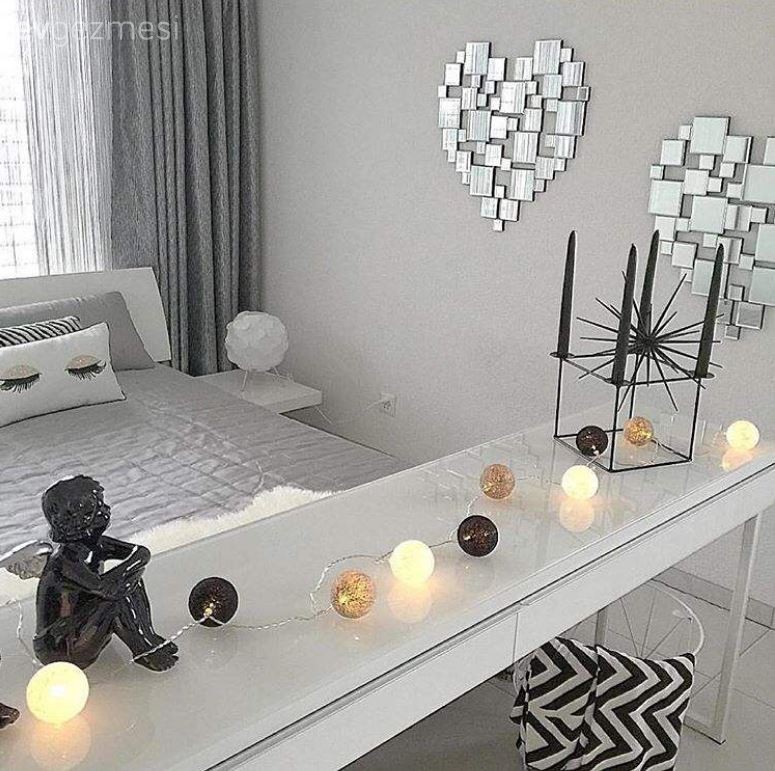 Aydınlatma, Ayna, Gri, Yatak Odası