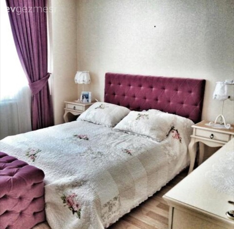 Fon perde, Pembe, Yatak Odası, Perde