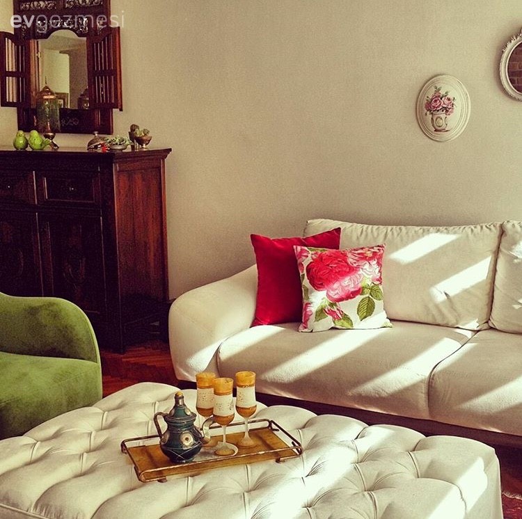 Ahşap Mobilya, Beyaz, Puf, Salon