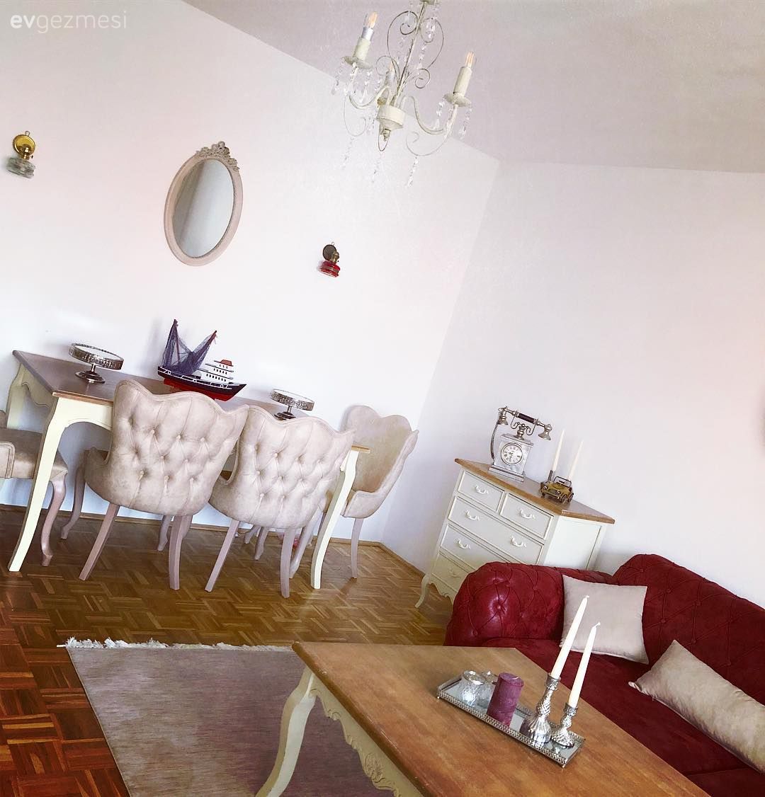 Salon, Yemek Odası, Krem, Kırmızı, Orta sehpa, Ahşap Mobilya