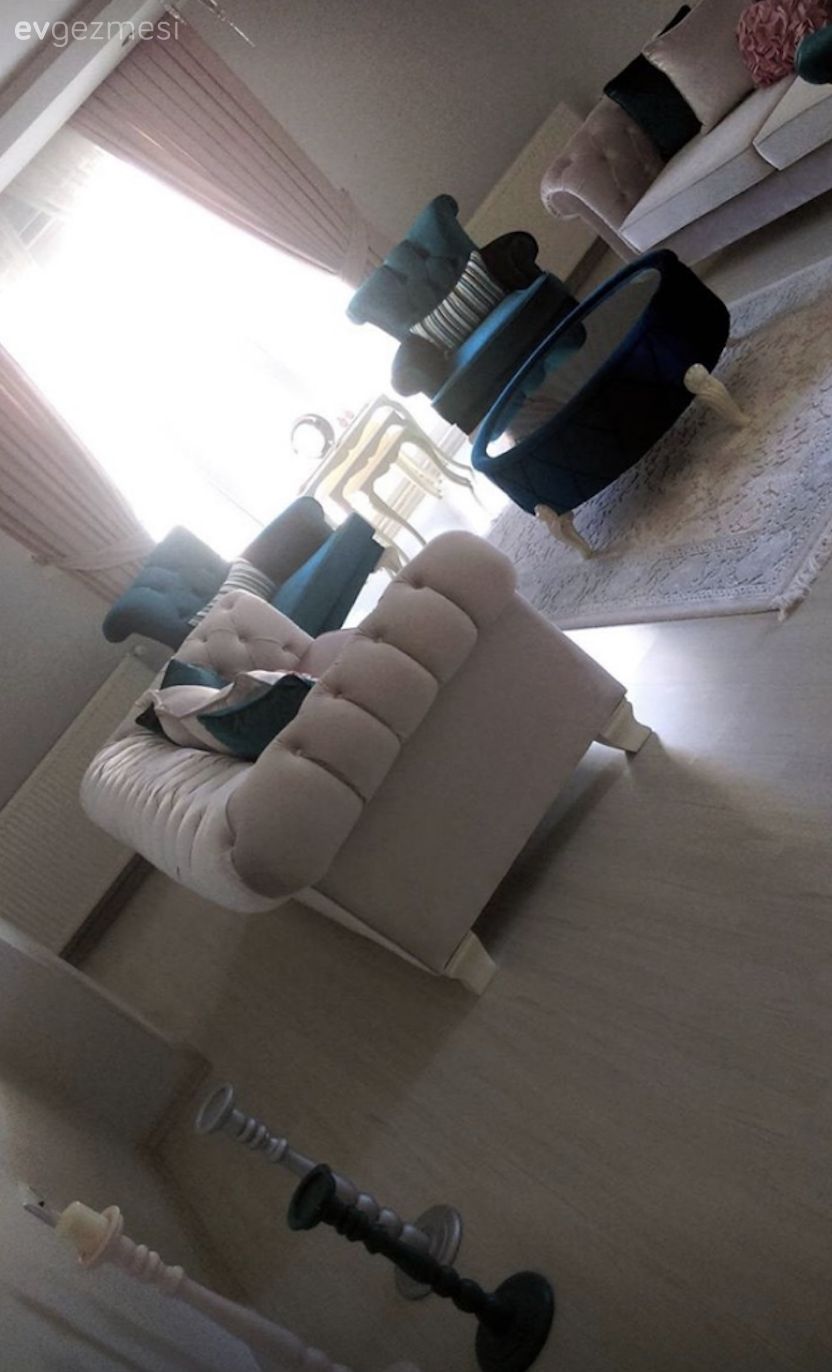 Salonda romantik klasik, mutfakta modern stil. Seda hanımın evinden..