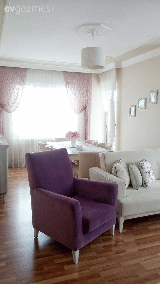 Berjer, Mor, Pembe, Perde, Salon