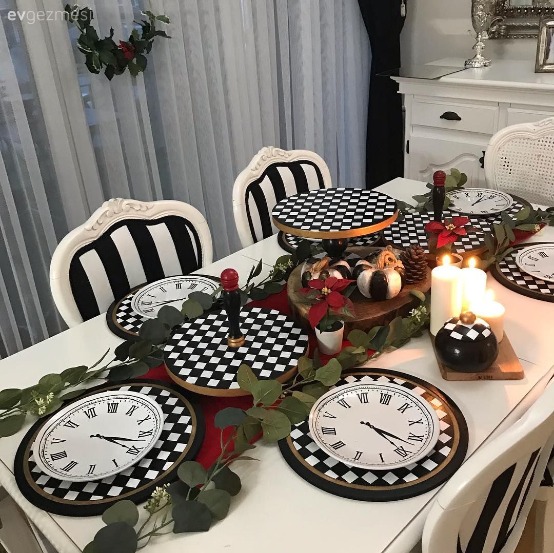 Sunum, Salon, Sofra, Sofra servisi, Siyah- Beyaz, Yemek Odası