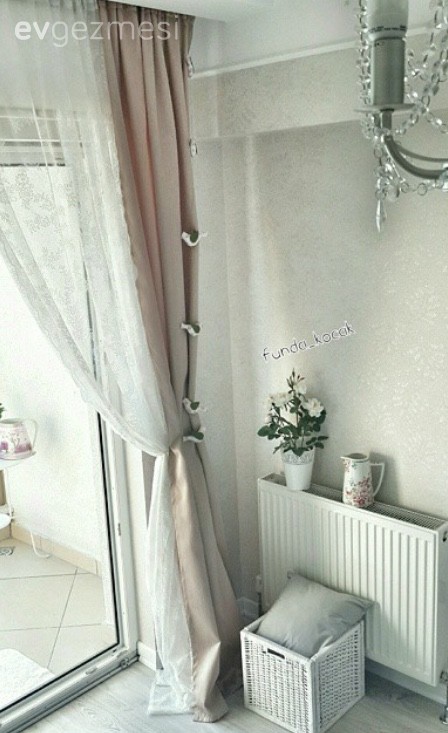 Fon perde, Modern mutfak, Mutfak, Pembe, Perde