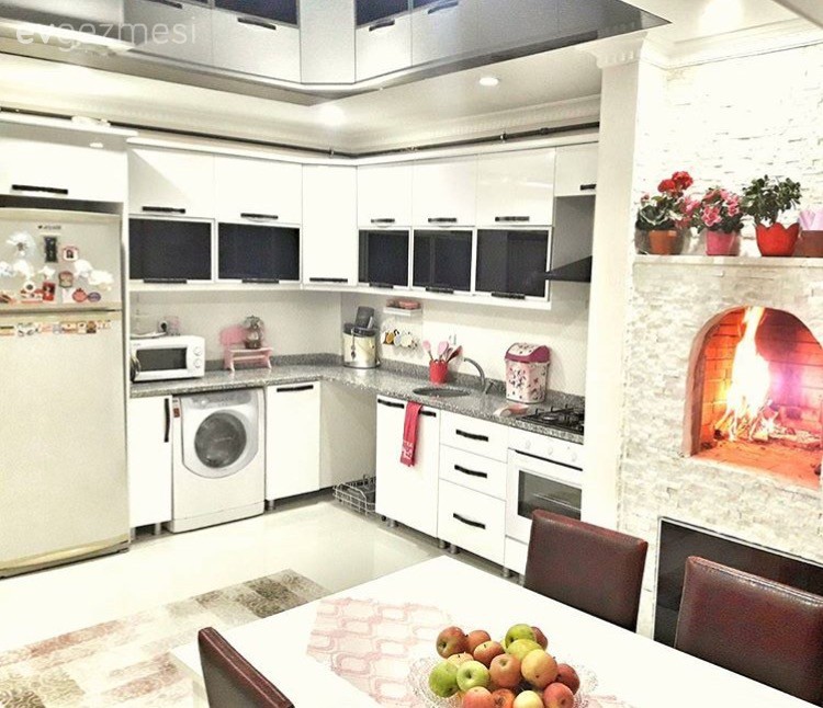 Beyaz mutfak, Mutfak, Şömine