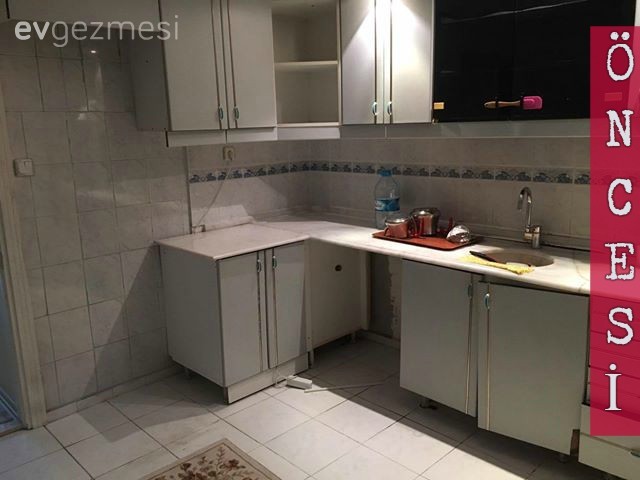 Mutfağın tadilat öncesi ve sonrasından kareler..