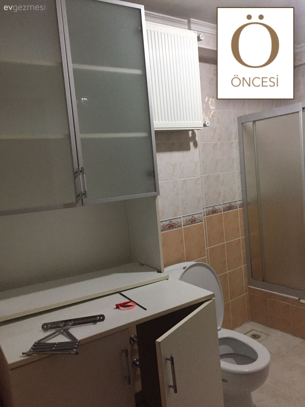 Yeni tasarım hem kullanışlı, hem modern ve şık. Dilek hanımın tadilat geçiren banyo ve holü..