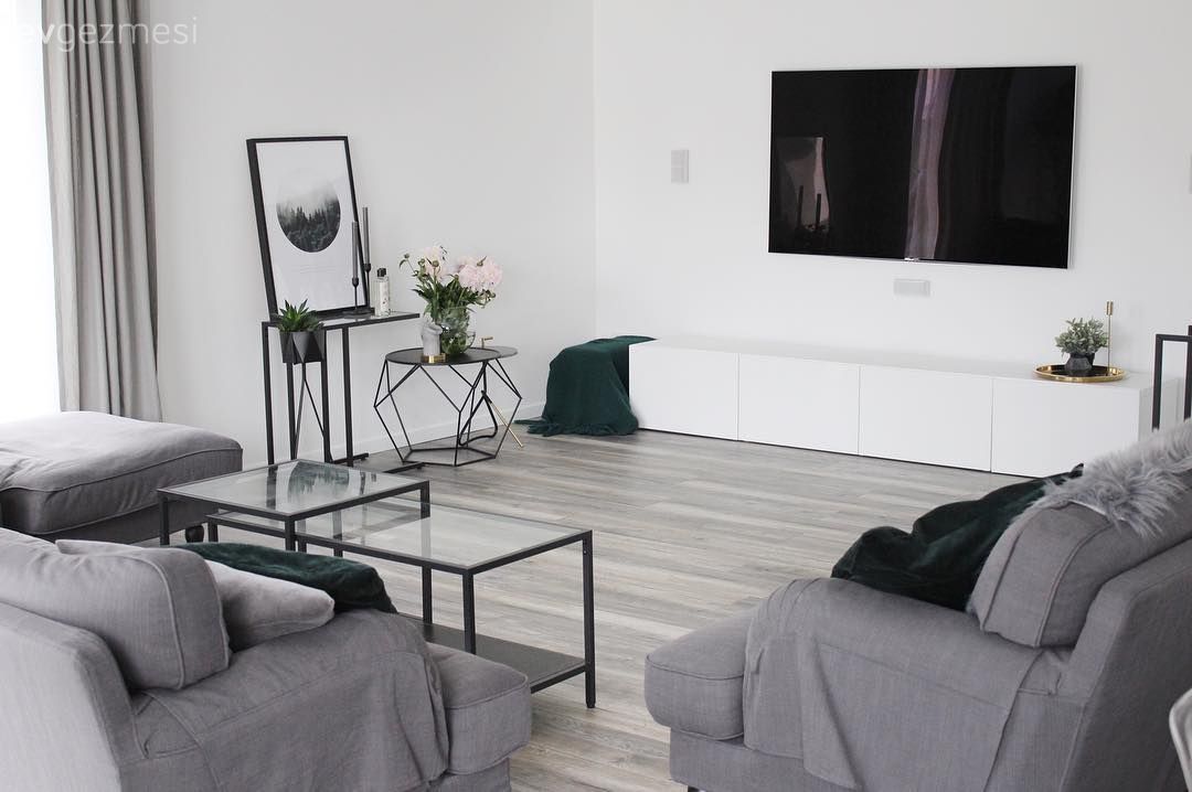 Salon, Tv ünitesi, Gri, Orta sehpa, Modern