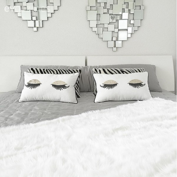 Beyaz, Duvar dekorasyonu, Gri, Yatak Odası