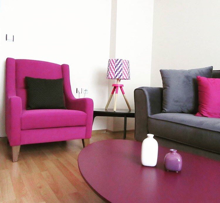 Abajur, Gri, Mor, Oturma Odası, Aydınlatma