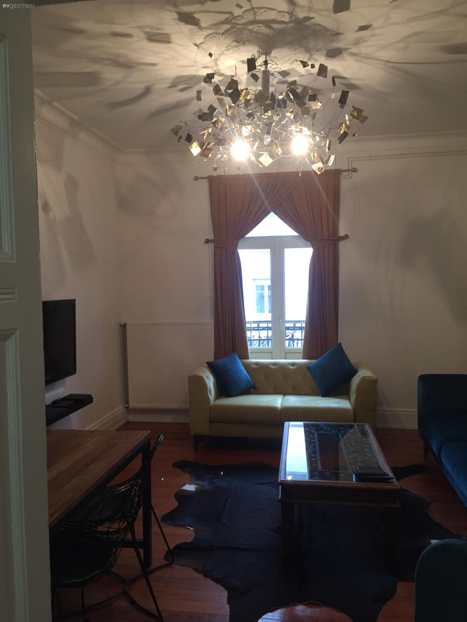 Salon, Mavi, Sarı, Post halı