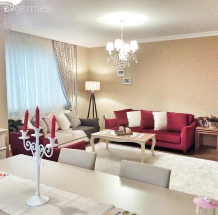 Krem, Orta sehpa, Salon, Yemek Odası