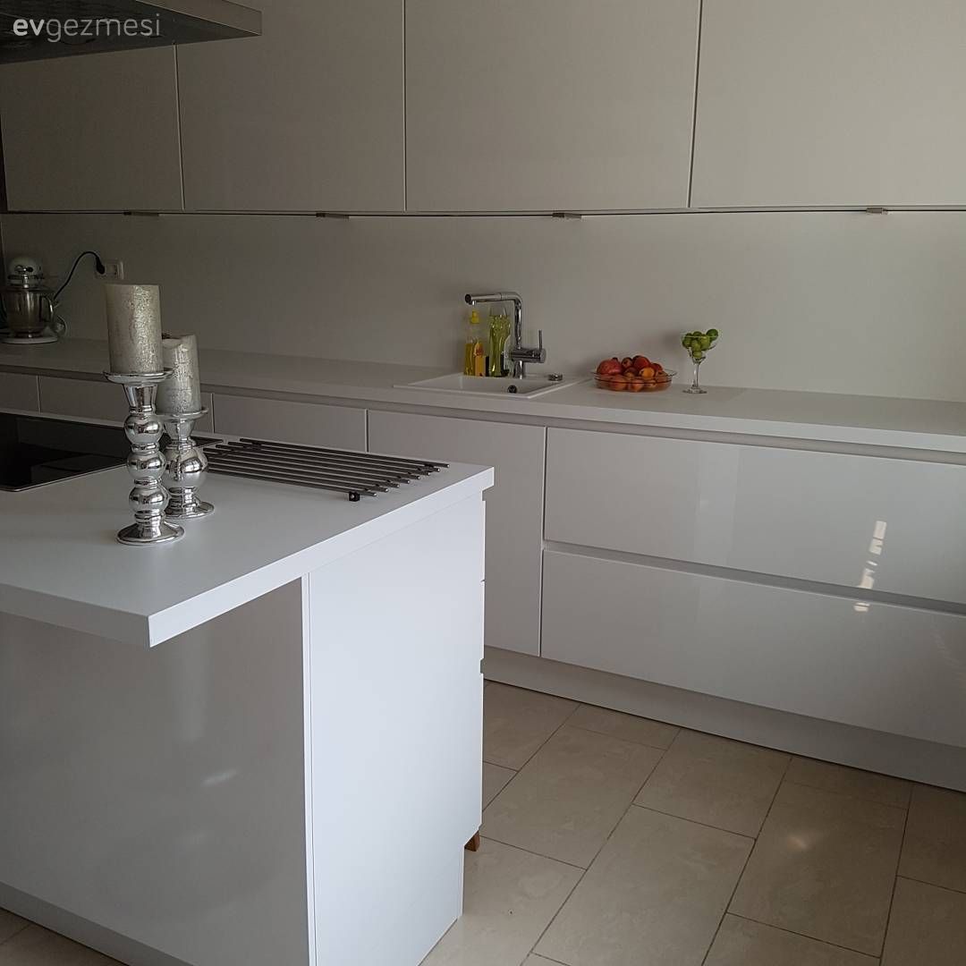 Beyaz mutfak, Modern mutfak, Mutfak, Ada mutfak