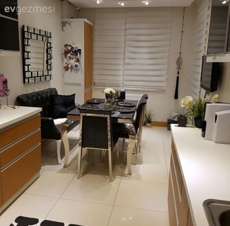 Ayna, Mutfak, Mutfak masası, Siyah