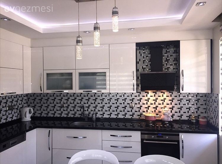 Avize, Beyaz mutfak, Modern mutfak, Mutfak, Aydınlatma