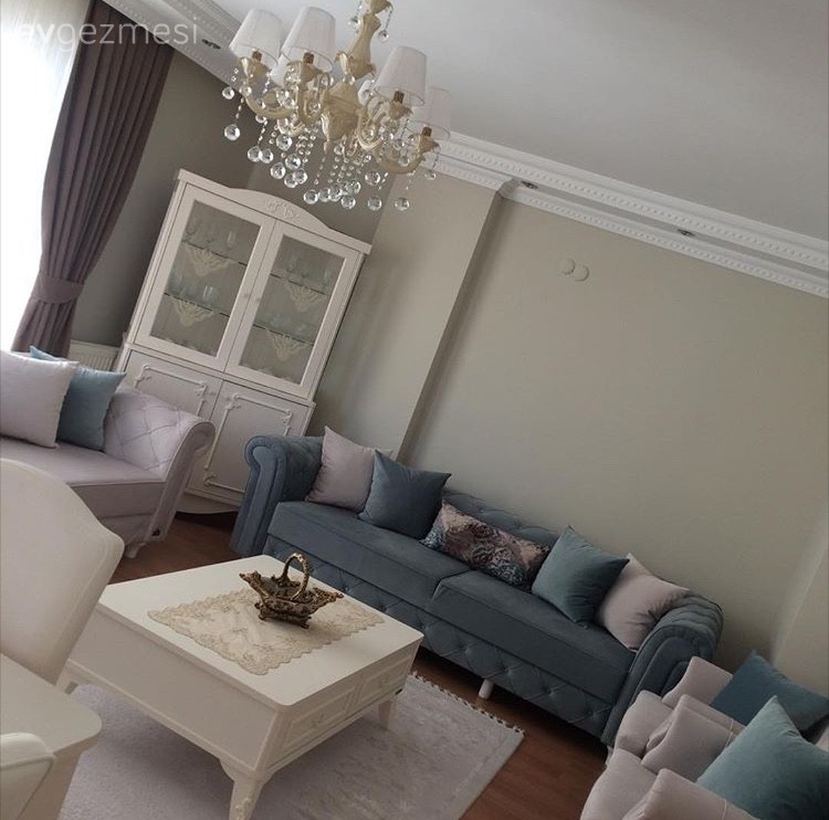 Avize, Beyaz, Halı, Mavi, Orta sehpa, Salon, Aydınlatma