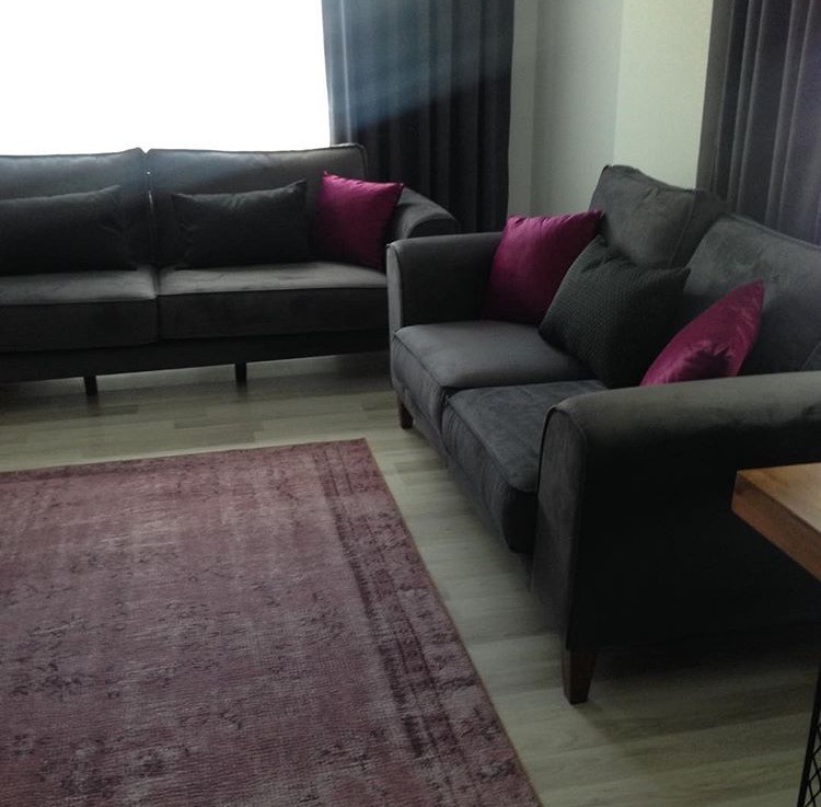 Gri, Halı, Modern, Mor, Salon